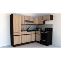 Bucatarie de Colt GENA NEW 4 DR. 160-230, Fara Corp de Cuptor, Stejar Sonoma